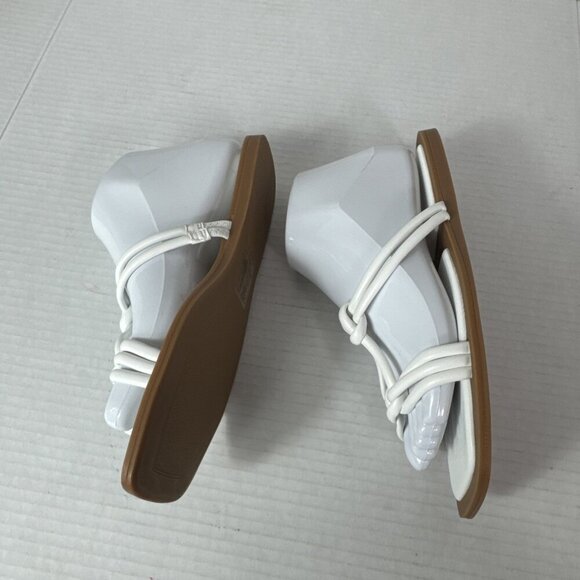 Azalea Wang Women's 7 Stetson White Slip On Square Toe Knot Sandals New 0185 - Picture 11 of 14